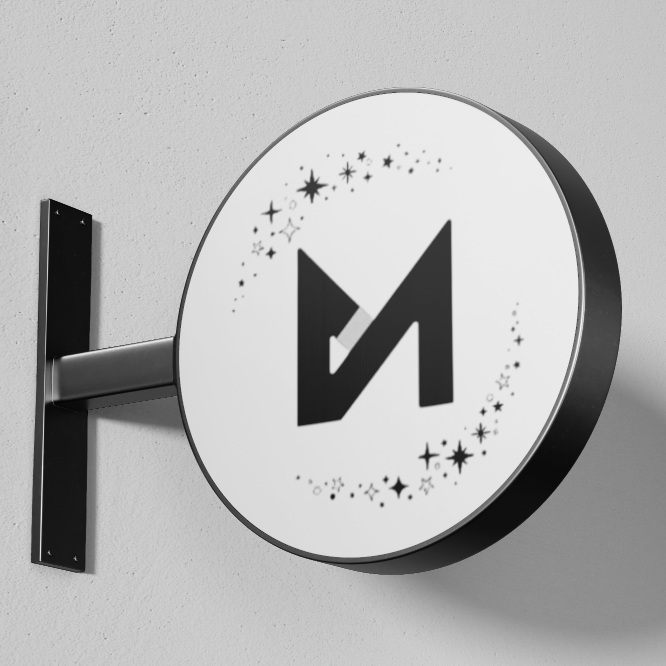 round outdoor sign mockup